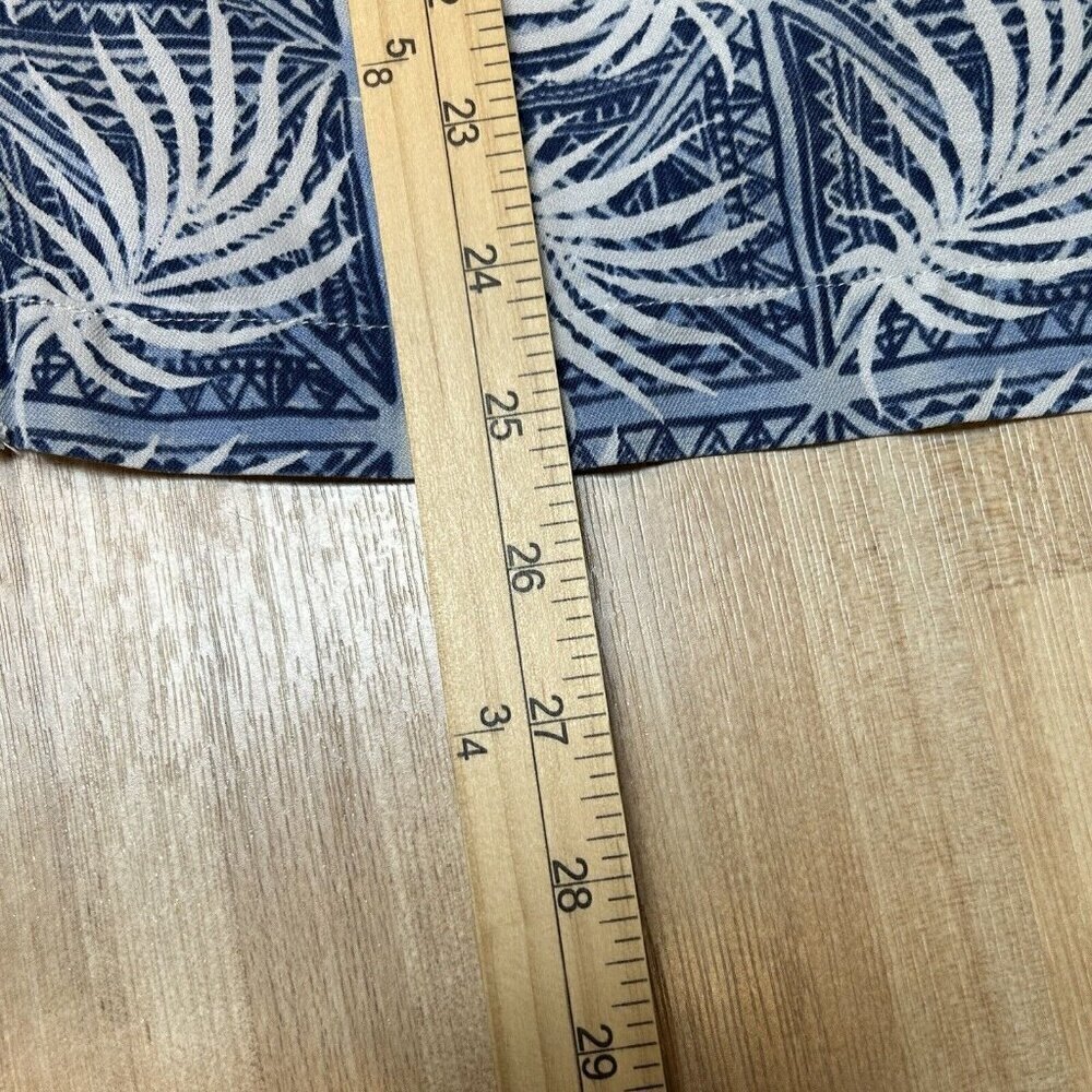 Nat Nast Shirt Mens Medium Silk Cotton Blend Blue Palm Leaf Button Up Camp Shirt - Picture 14 of 14